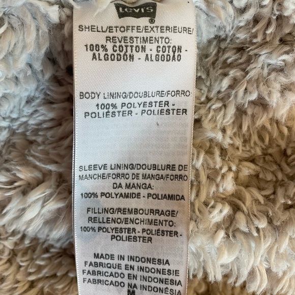 Levi’s Distressed Fleece Lined Denim Button Down Coat Juniors Size Medium - Picture 8 of 9